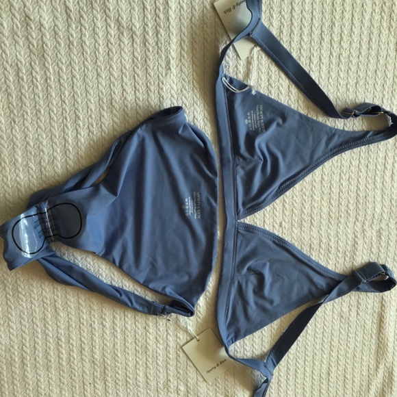 SPORTY & RICH ROMY BIKINI BOTTOM & TOP PERIWINKLE - Picture 8 of 11